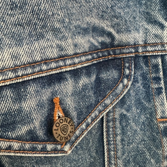 Denim Jacket with Looney Tunes Back Patch - Blue - Picture 9 of 17